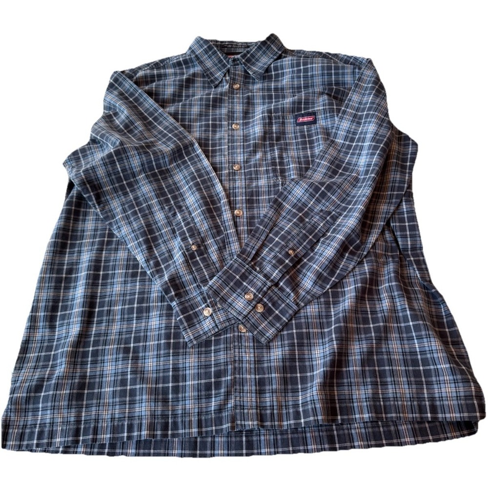 Vintage Dickies Button Up XL Blue/Grey Plaid